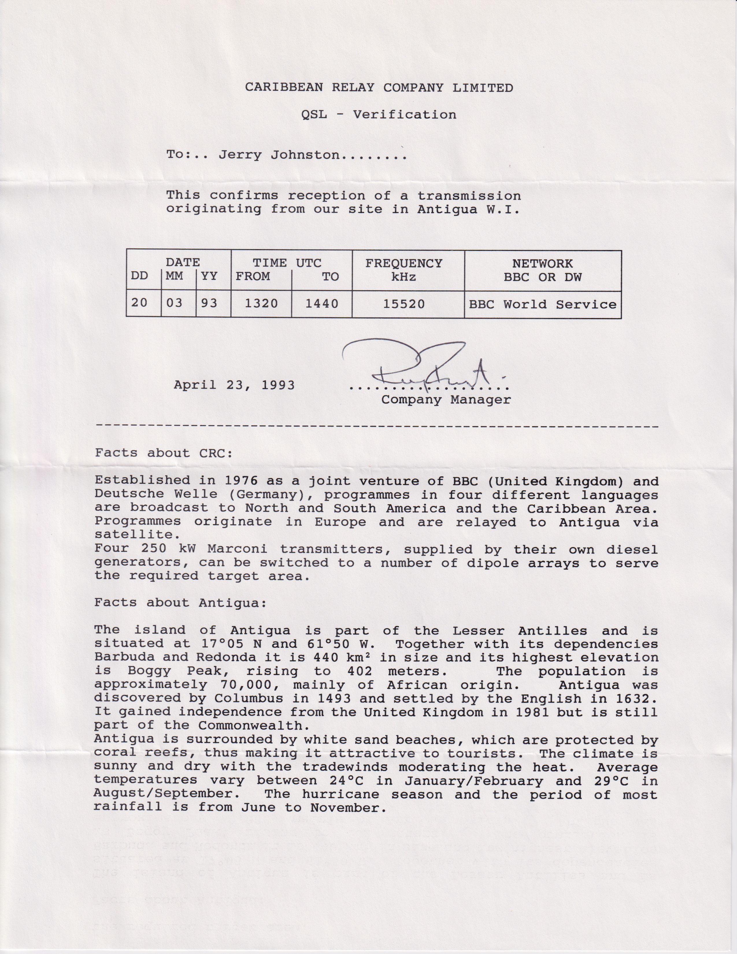 Letter for BBC