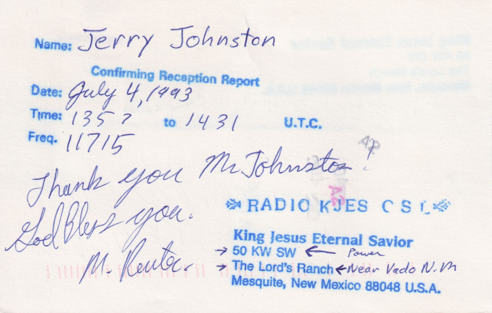 Front for KJES