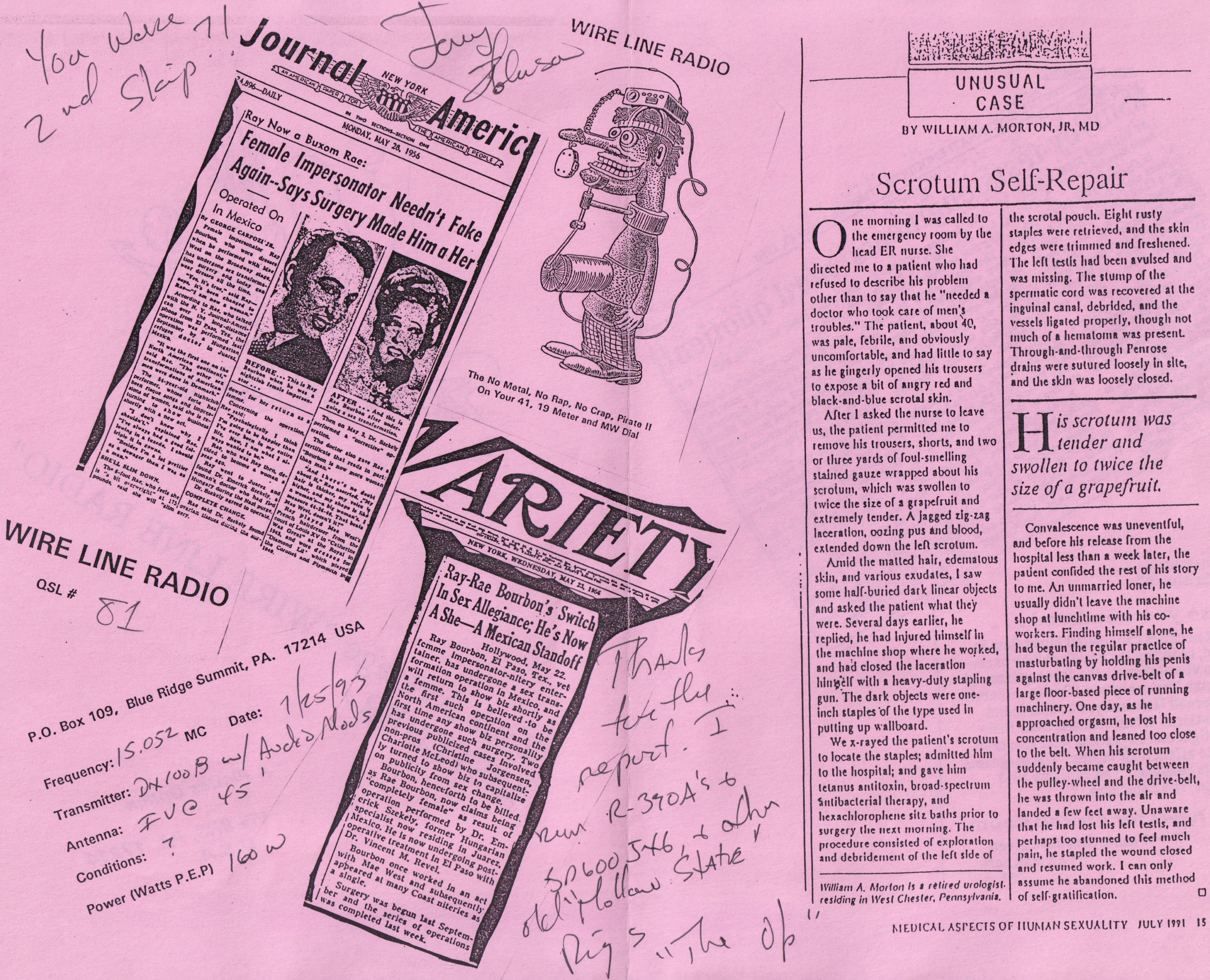 Letter for Wire Line Radio (Pirate)