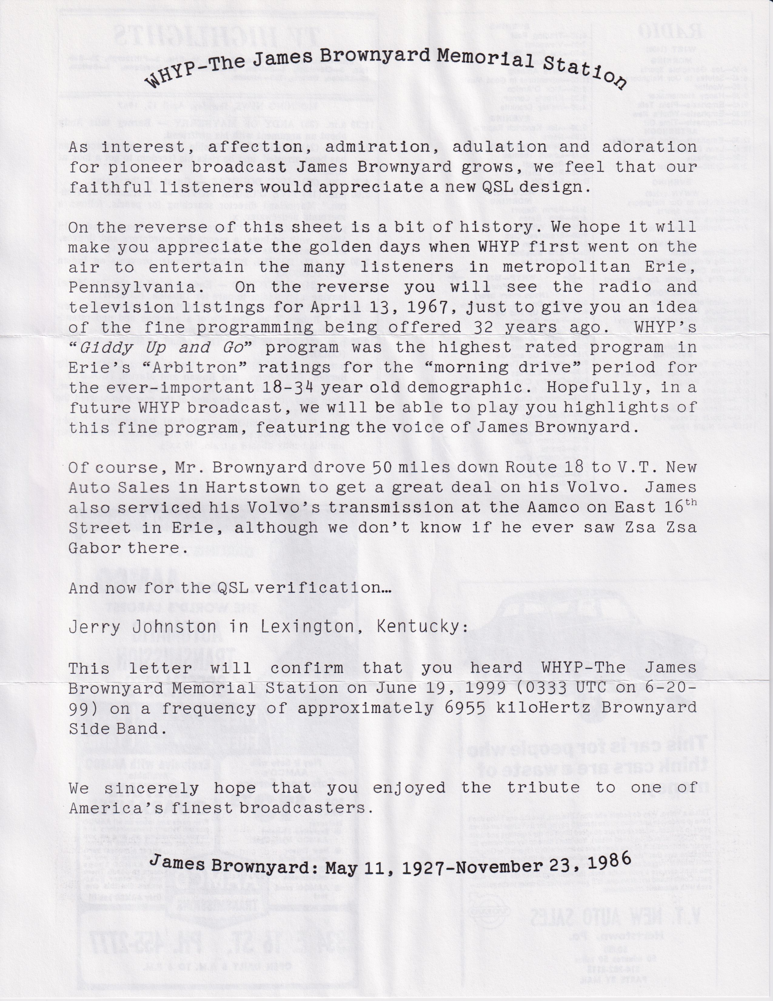 Letter for WHYP (Pirate)