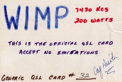 QSL front for WIMP (Pirate)