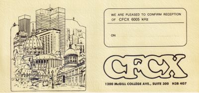QSL front for CFCX